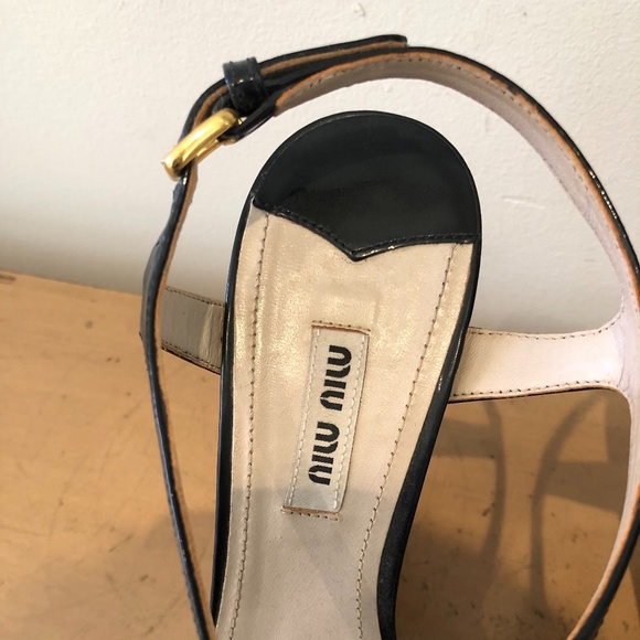 Miu Miu Cutout Slingback Cork Wedge Sandal Sz. 37 - Picture 3 of 8